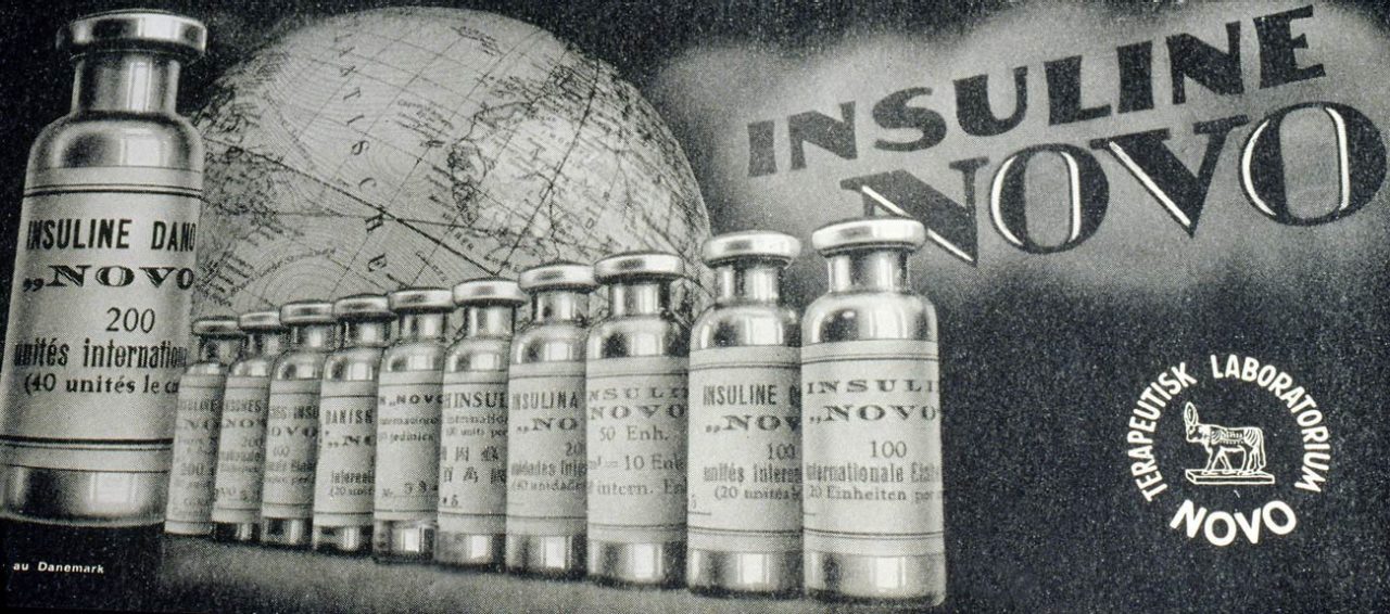 Insulin Novo -insuliinimainos vuonna 1930.